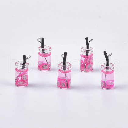 Glass Bottle Pendants CRES-N017-06J-1
