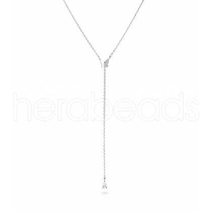 S925 Silver Butterfly Chain Necklace with Diamond Tassel Lock Collar OL9104-2-1