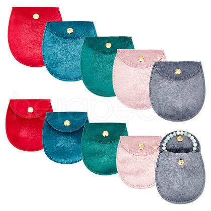  10Pcs 10 Styles Velvet Jewelry Storage Pouches TP-NB0001-58-1