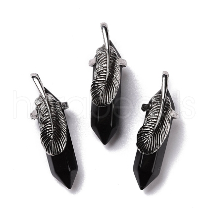 Natural Obsidian Pendants G-E059-04AS-01-1