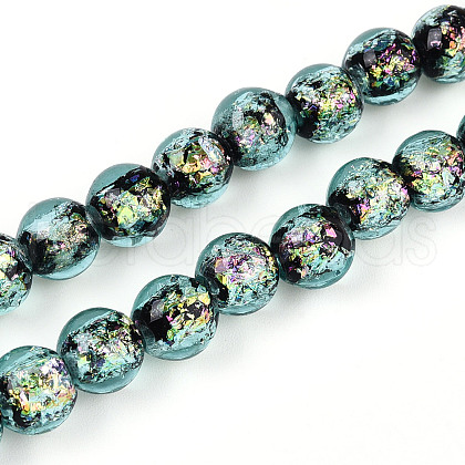 Handmade Foil Glass Beads Strands FOIL-N029-05C-1