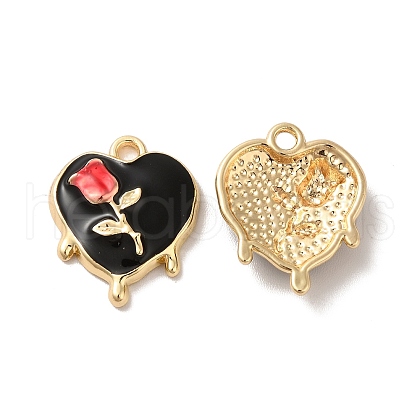Rack Plating Alloy Enamel Pendants ENAM-O050-05G-A-1