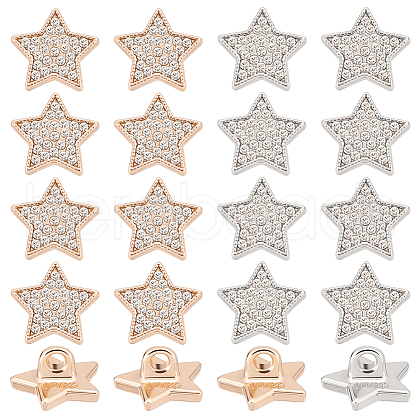 AHADERMAKER 20Pcs 2 Colors Zinc Alloy Rhinestone Shank Buttons AJEW-GA0006-90-1