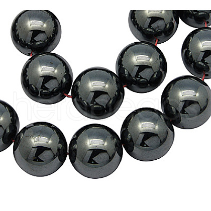Synthetic Non-Magnetic Hematite Beads Strands G-H1624-16mm-1-1