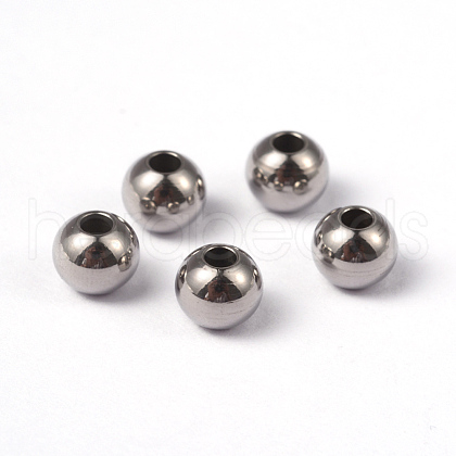 Round 202 Stainless Steel Beads STAS-G130-6mm-63P-1