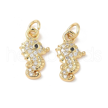 Brass Micro Pave Cubic Zirconia Pendants KK-C104-11G-1