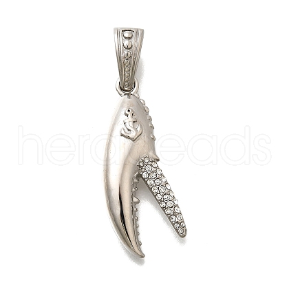 316L Stainless Steel Micro Pave Clear Cubic Zirconia Pendants STAS-S160-01P-1