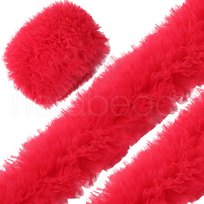 CABODYALS 3 Yards Polyester Pleated Lace Trim OCOR-CY0001-02C-1