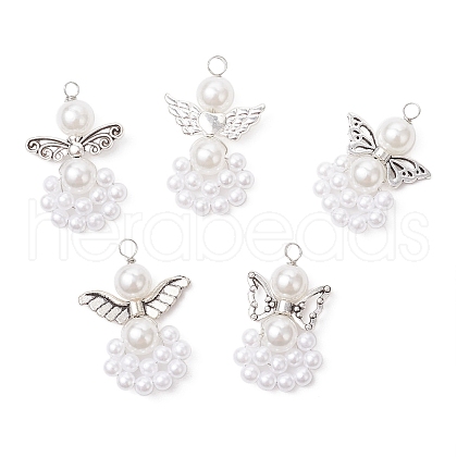 ABS Plastic Imitation Pearl Pendants PALLOY-JF03731-1