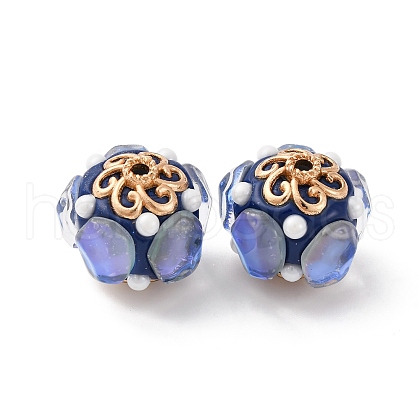 Handmade Resin Indonesia Round Beads IPDL-P005-25KCG-01-1