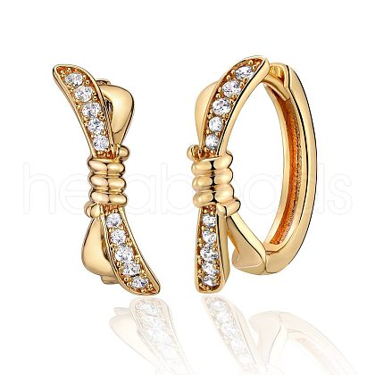 Brass Cubic Zirconia Hoop Earrings FS-WG6F7A1-11-1