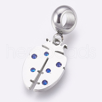 304 Stainless Steel European Dangle Charms STAS-O097-06B-1