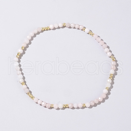 Natural Rose Quartz Round Beads Stretch Bead Bracelets for Women CQ7665-5-1