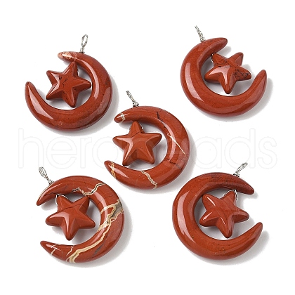 Natural Red Jasper Pendants G-Z086-01P-12-1