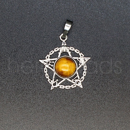 Natural Tiger Eye Pendants PW-WG18192-24-1