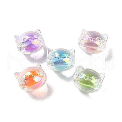 UV Plating Rainbow Iridescent Acrylic Beads OACR-H112-15A-1