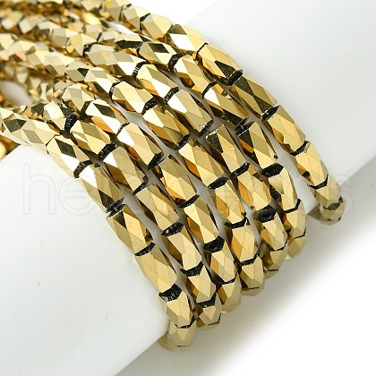 Electroplate Glass Beads Strands GLAA-Q101-02B-FP01-1