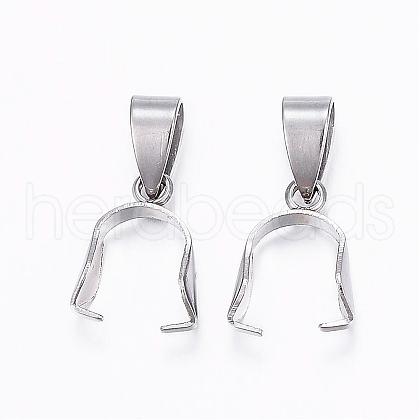 Tarnish Resistant 304 Stainless Steel Pendant Pinch Bails STAS-E127-11P-1
