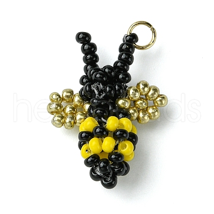 Seed Beads Beaded Charms PALLOY-MZ00295-1