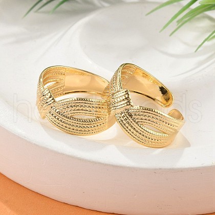 Brass Cuff Rings for Women RJEW-B119-03G-1
