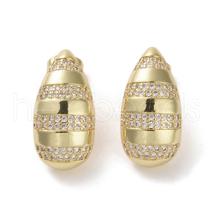 Brass Micro Pave Cubic Zirconia Stud Earrings EJEW-H308-08G-04-1
