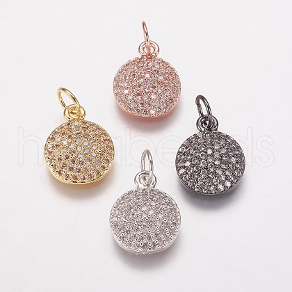 Brass Cubic Zirconia Charms KK-P134-25-1