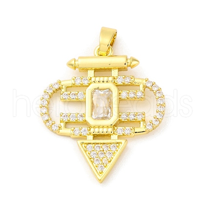Brass Pendants with Cubic Zirconia KK-D536-02G-1