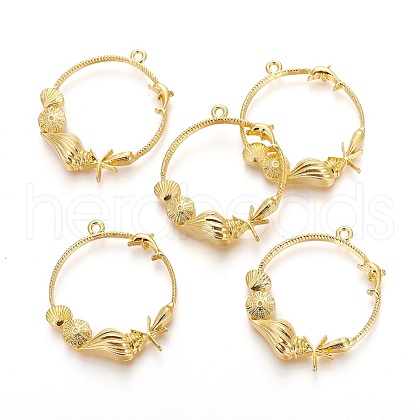 Alloy Open Back Bezel Pendants PALLOY-P180-05G-1
