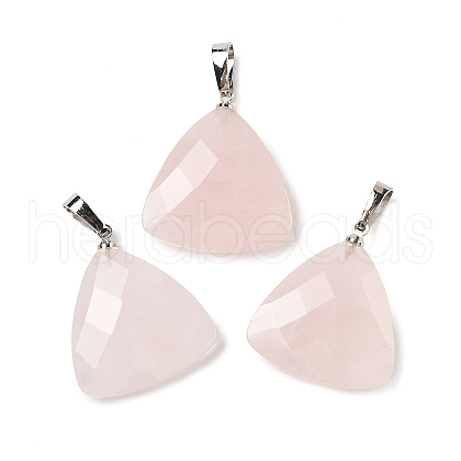 Natural Rose Quartz Pendants G-L614-D04-P04-1