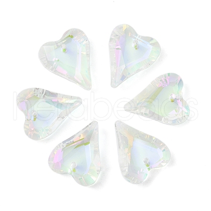 Electroplated Glass Pendants EGLA-M029-05-07-1