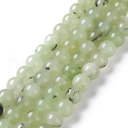 Natural White Jade Imitation Prehnite Beads Strands G-I299-F12-8mm-1