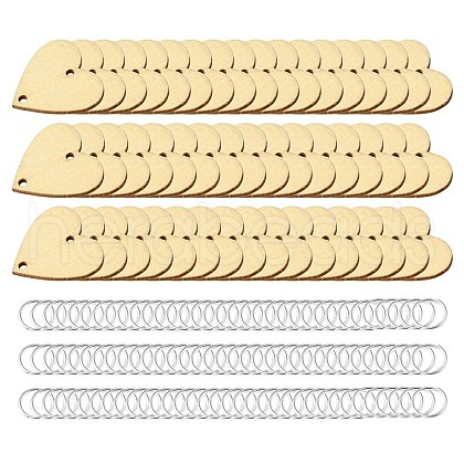 50Pcs Undyed Wood Connector Charms WOOD-FS0001-12A-1