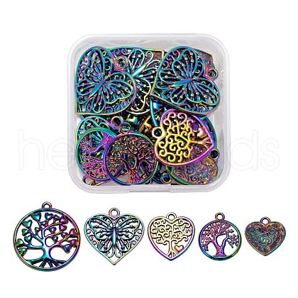 20Pcs 5 Style Alloy Pendants FIND-LS0001-25MC-1