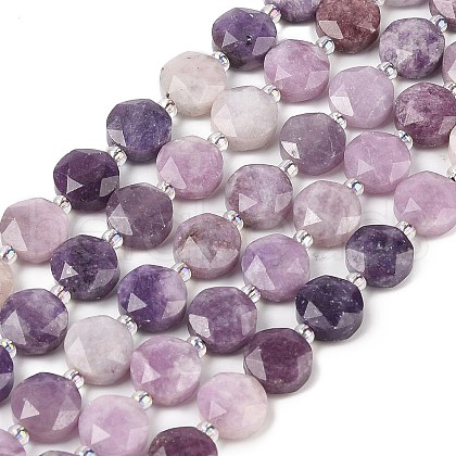 Natural Lilac Jade/Lepidolite Beads Strands G-N342-76A-1