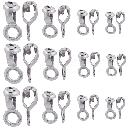 SUNNYCLUE 80Pcs 4 Styles 304 Stainless Steel Ball Chain Connectors FIND-SC0011-11-1