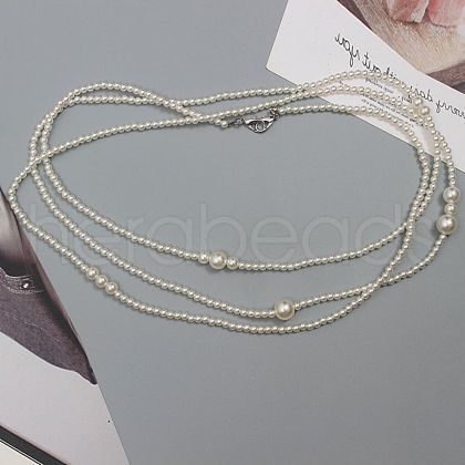 Plastic Imitation Pearl Round Beaded Waist Belly Long Chains for Women FS-WGCCA32-01-1