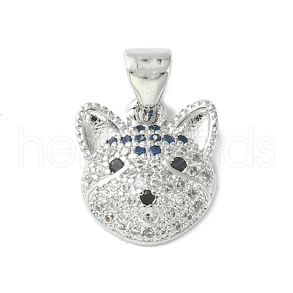 Brass Micro Pave Cubic Zirconia Charms ZIRC-F138-06P-1