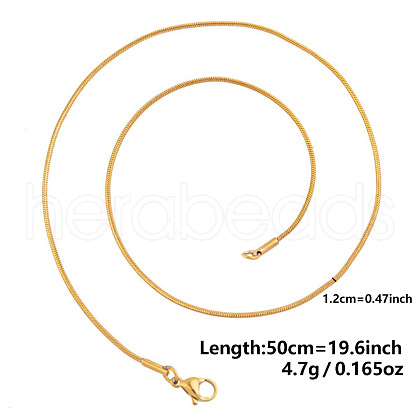 1.2MM Unisex 304 Stainless Steel Snake Chains Necklaces YO4082-7-1