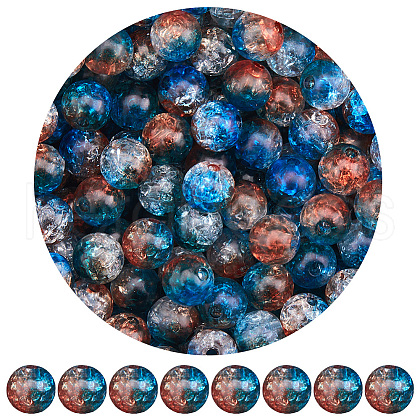 SOFPLATE 300Pcs Transparent Crackle Acrylic Beads CACR-SP0001-01B-1