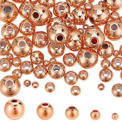 75Pcs 5 Styles Rack Plating Brass Spacer Beads KK-LP0001-07RG-1
