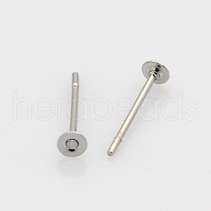 Tarnish Resistant 304 Stainless Steel Stud Earring Findings STAS-N019-17-2.5mm-1