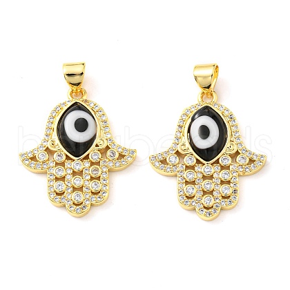 Brass Cubic Zirconia Pendants KK-K338-01G-07-1