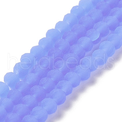 Imitation Jade Solid Color Glass Beads Strands EGLA-A034-J8mm-MD03-1