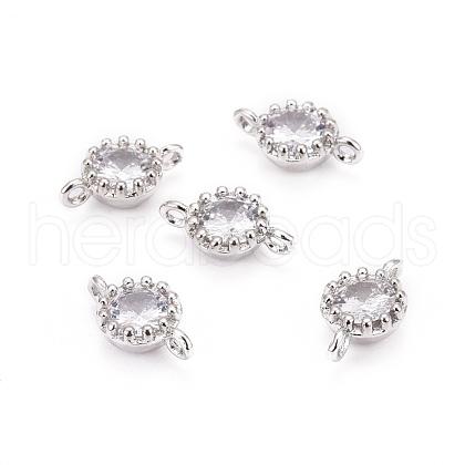 Flower Brass Micro Pave Cubic Zirconia Links X-ZIRC-L054-09P-NR-1