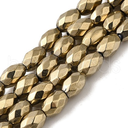 Electroplated Strong Magnetic Synthetic Hematite Beads Strands G-P518-02D-1