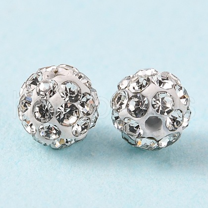 Polymer Clay Rhinestone Beads X-RB-A053-4mm-01-1