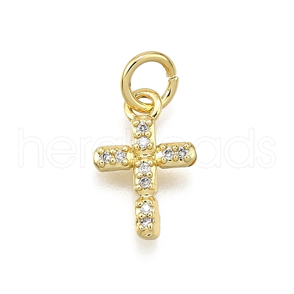 Brass Micro Pave Cubic Zirconia Pendants KK-Z100-39G-02-1