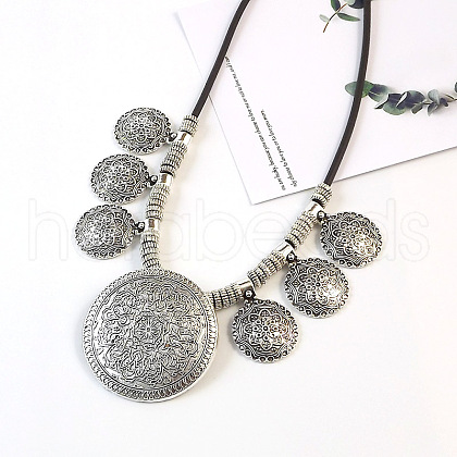 Ethnic Style Alloy Pendant Bib Necklaces FS-WGF05C4-03-1