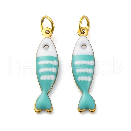 304 Stainless Steel Enamel Pendants STAS-E550-40G-02-1