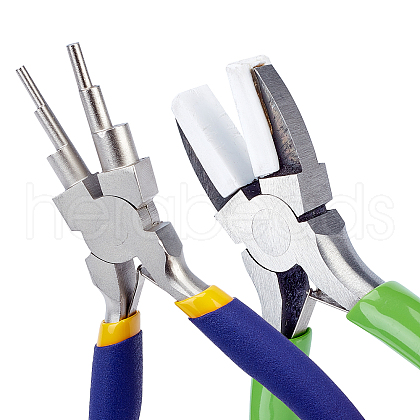 SUNNYCLUE 2Pcs 2 Style Jewelry Pliers Kit PT-SC0001-58-1